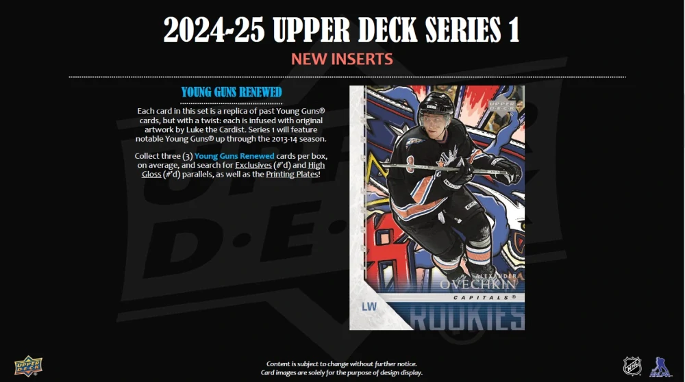 2024-25 NHL Upper Deck Series 1 Hobby Box