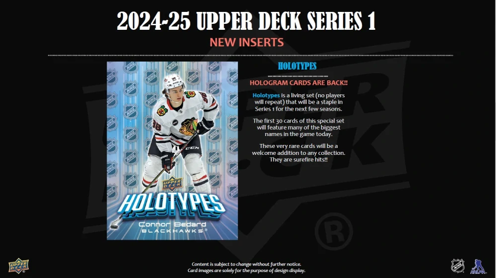 2024-25 NHL Upper Deck Series 1 Hobby Box
