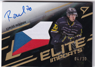 25-26 SHL - Lukáš ROUSEK no. EIS-LR Elite Imports Gold Auto Flag 04/30