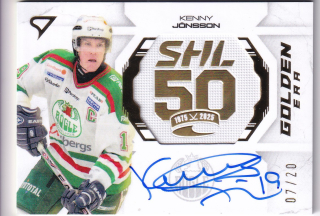 25-26 SHL - Kenny JÖNSSON č. GE-KJ Golden Era Logo White Auto 07/20