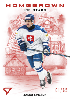 2026 Hokejové Slovensko - Jakub KVIETOK č. HS-15 Homegrown Ice Stars Red x/65