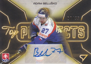 2026 Hokejové Slovensko - Adam BELUŠKO č. TPS-AB Top Prospects Gold Auto 27/39