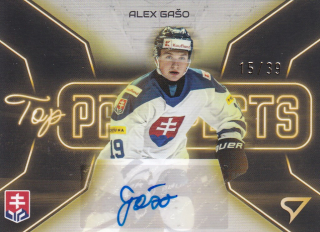 2026 Hokejové Slovensko - Alex GAŠO č. TPS-GA Top Prospects Gold Auto 15/39