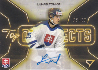 2026 Hokejové Slovensko - Lukáš TOMKA č. TPS-LT Top Prospects Gold Auto 36/39