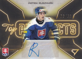 2026 Hokejové Slovensko - Patrik RUSZNYÁK č. TPS-PR Top Prospects Gold Auto 09/39