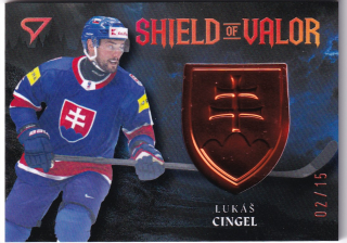 2026 Hokejové Slovensko - Lukáš CINGEL č. SV-LC Shield of Valor 02/15
