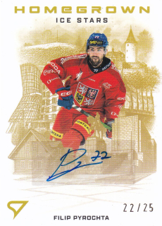 2026 Hokejové Česko - Filip PYROCHTA č. HSS-FP Homegrown Ice Stars Gold Auto 22/25