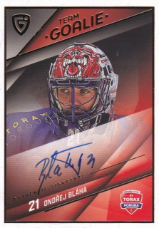 25-26 GOAL Cards - Ondřej BLÁHA č. SG-26 Team Goalie Auto 17/25