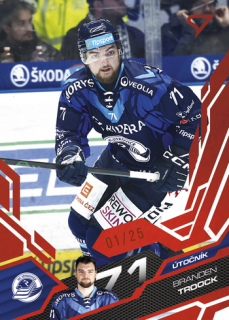 25-26 TELH Play Off - Branden TROOCK č. 418 Ruby Red x/25
