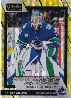 23-24 OPC Platinum - Arturs SILOVS č. 241 Marquee Rookie Yellow Neon Surge