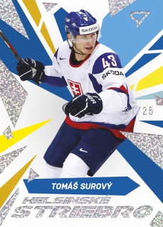 2023 Hokejové Slovensko - Tomáš SUROVÝ č. HS-23 Helsinské striebro SILVER GLITTER x/25