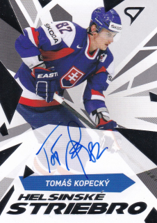 2023 Hokejové Slovensko - Tomáš KOPECKÝ č. HSS-TK Helsinské striebro SILVER GLITTER AUTO x/35