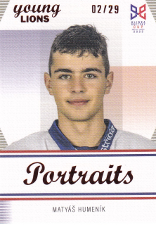 YOUNG LIONS U18 HLINKA/GRETZKY CUP 2023 - Matyáš HUMENÍK č. P-12 PORTRAITS Canvas x/29