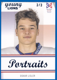 YOUNG LIONS U18 HLINKA/GRETZKY CUP 2023 - Oskar LISLER č. P-17 PORTRAITS Frame Blue x/3