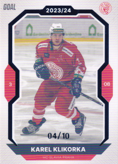 23-24 GOAL Cards - Karel KLIKORKA č. 129 BLUE x/10