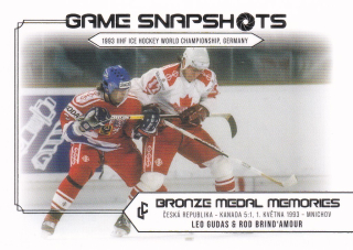 Bronze Medail Memories 1993 30th Anniversary - Leo GUDAS & Rod BRIND'AMOUR č. GS-02 Game Snapshots Platinum x/50