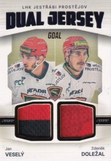 23-24 GOAL Cards - Jan VESELÝ & Zdeněk DOLEŽAL č. JD-6 DUAL JERSEY 02/10