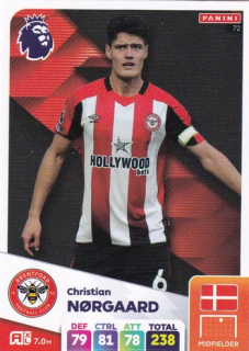 24-25 Panini Premier League - Christian NORGAARD č. 72