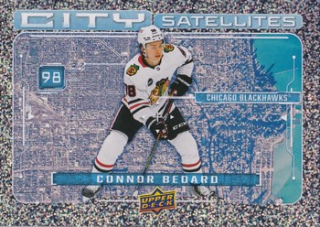 24-25 UD S1 - Connor BEDARD č. CS-11 CITY SATELLITES Speckle
