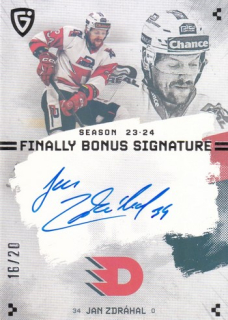 23-24 GC Finally Season - Jan ZDRÁHAL č. S-PA3 Bonus Signature 16/20