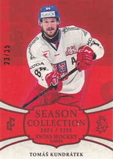 24-25 Český hokej - Tomáš KUNDRÁTEK č. SHG-09 Red x/35