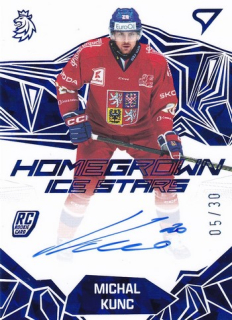 2025 Hokejové Česko - Michal KUNC č. HSS-KN Homegrown Ice Stars Auto 05/30
